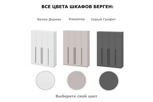 Шкаф четырехдверный "Берген" ШК-1600 с ящиками