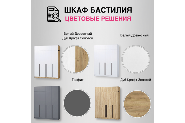 Вашакомната Шкаф четырехстворчатый Бастилия с антресолью,200x52x260 см